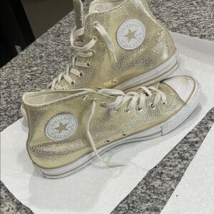 Converse Shimmering Gold High-Tops